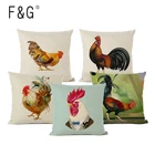 Красочный чехол с рисунком цыпленка дневного света льняной диван автомобиль диван спальня домашняя декоративная подушка текстильная подушка с принтом Чехол на подушку