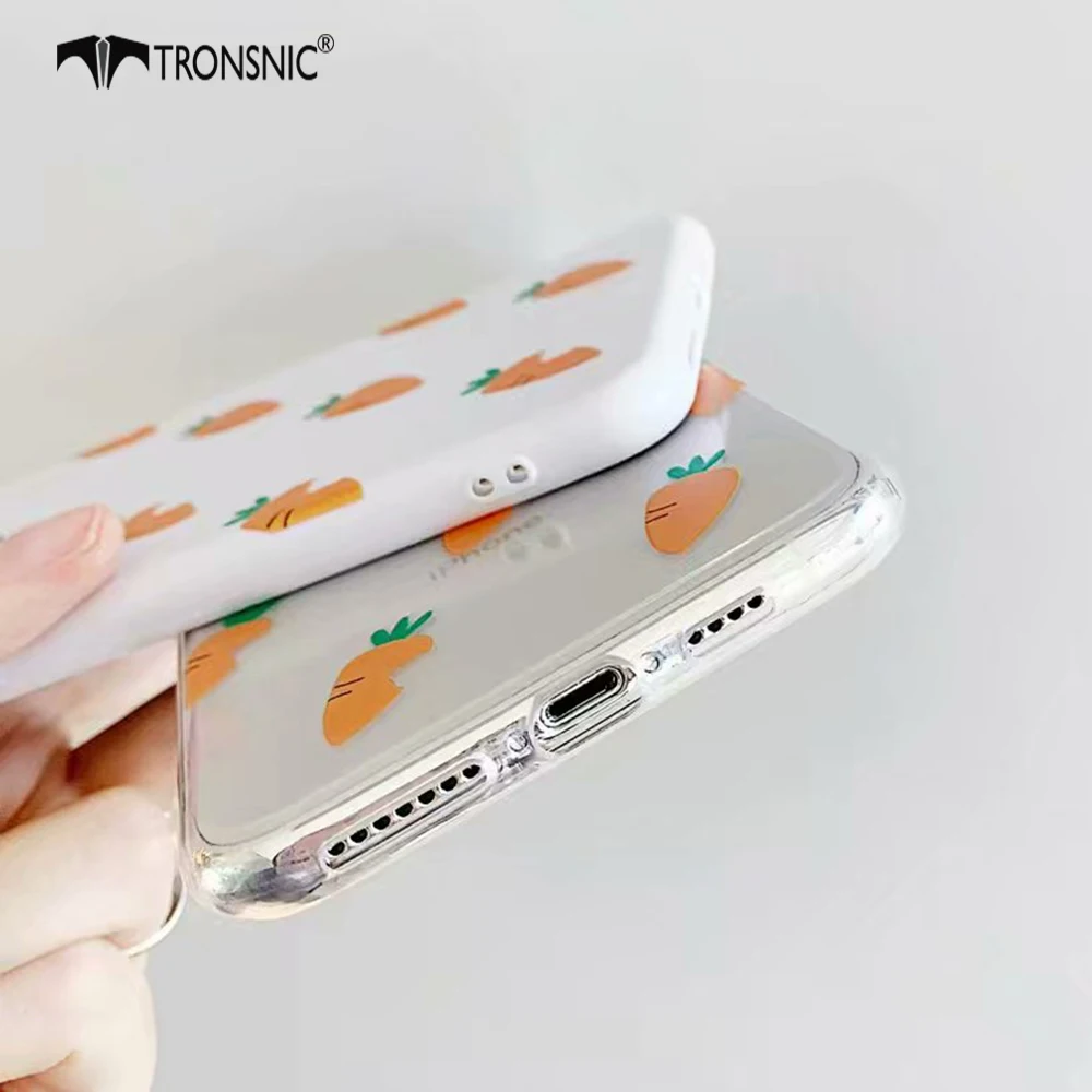 Чехол TRONSNIC для телефона с морковкой iPhone X XS MAX XR прозрачный Забавный матовый
