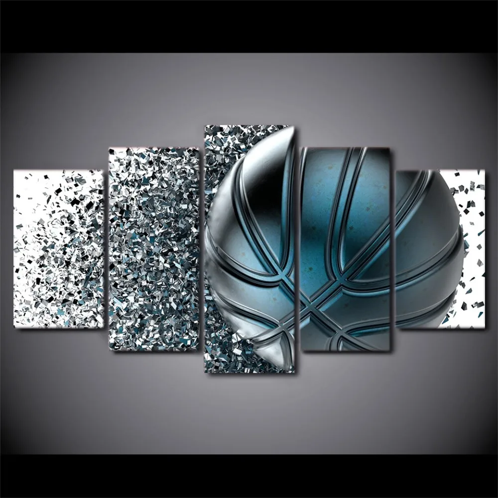 5 панелей HD Печатный холст натюрморт баскетбольная живопись настенные картины