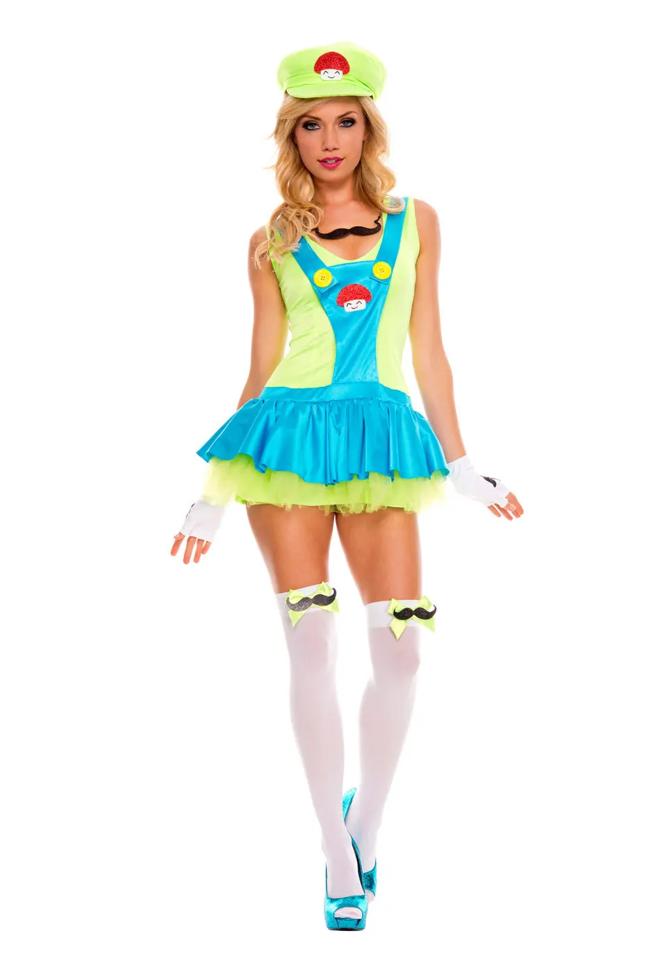 Новая мода Бесплатная доставка Мисс Марио игривый водопроводный костюм 3S1370