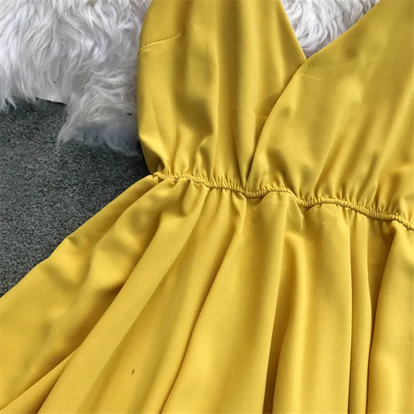 Boho Стиль с v-образным вырезом сексуальное асимметричное дамское летнее платье миди женские вечерние на бретельках повседневные пляжные праздничные Нерегулярные платья