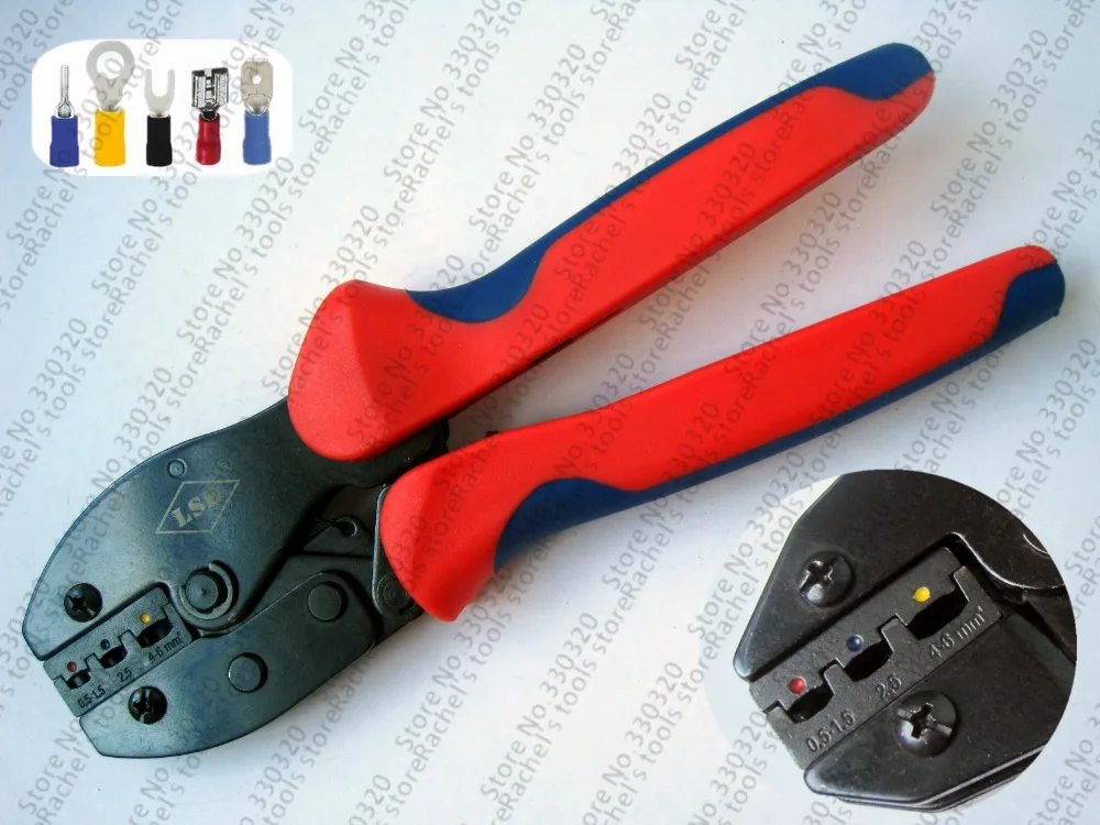Трещотка терминал обжимной инструмент/плоскогубцы для изолированный и разъем 0 5