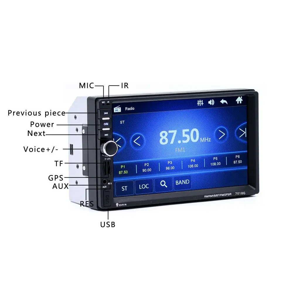 Gps навигация 2 Din Автомобильный Bluetooth радио мультимедиа Mp5 плеер 7 дюймов сенсорный