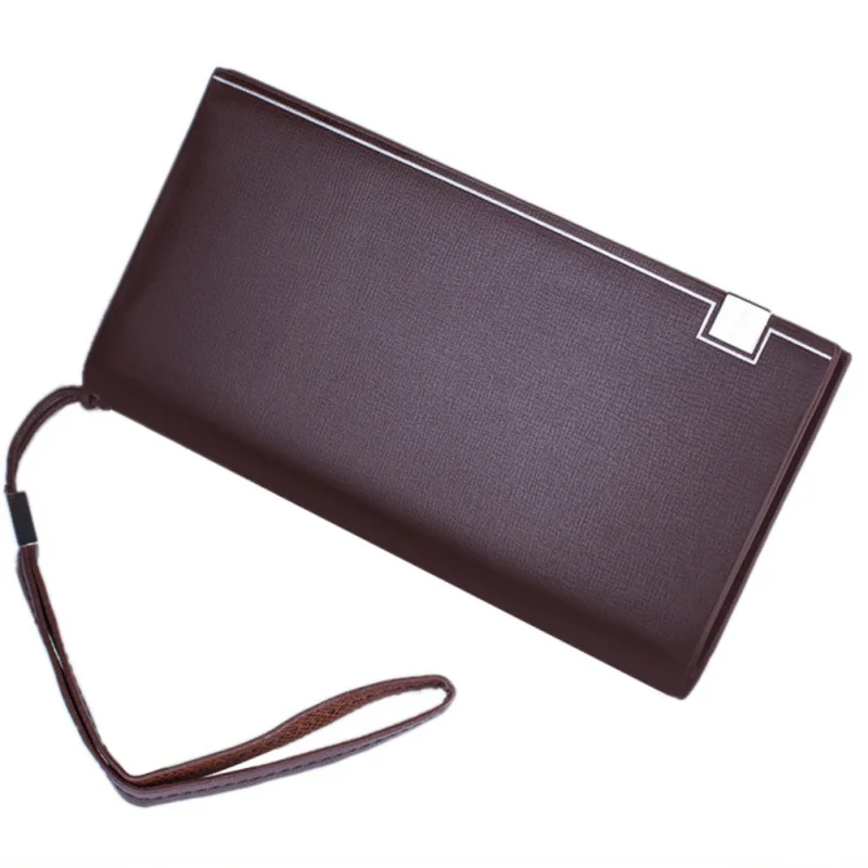 Деловые мужские кошельки из искусственной кожи длинный дизайн качественный