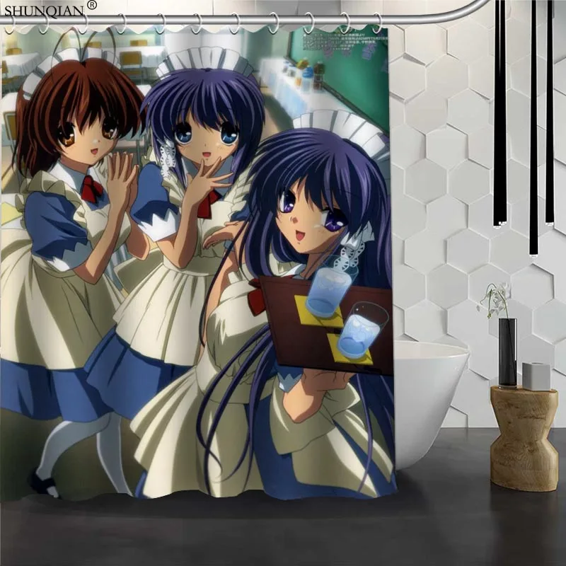 

New Clannad Shower Curtain Waterproof Fabric Bath Curtain Polyester Fabric Bathroom Curtain 180X200cm150X180cm