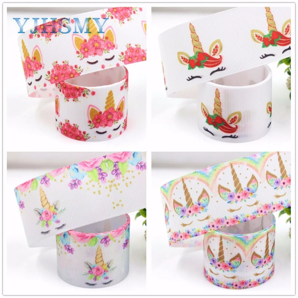 YJHSMY G-18517-223, 10 ярдов, 38 мм мультфильм печатных корсажные ленты, DIY ручной работы аксессуары для волос материал свадебный подарок обертывание
