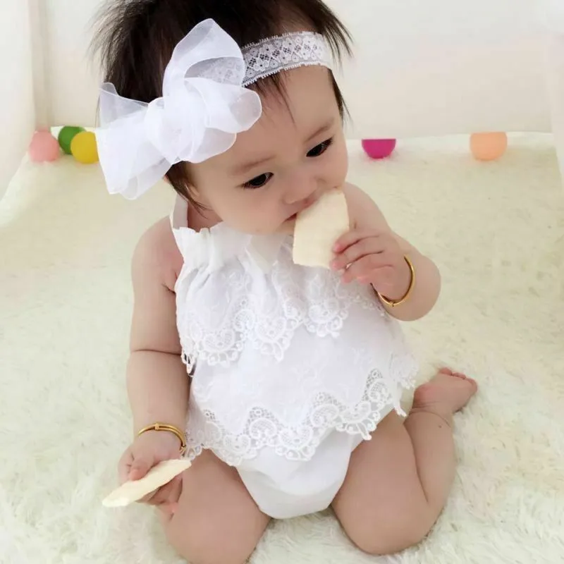 

Newborn Baby Girls Lace Bodysuit Jumpsuit Outfits Sunsuit Clothes 2019 New Summer