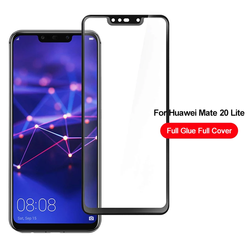 For Mate 20 Lite Полное клеевое покрытие, закаленное стекло, Защита экрана для huawei mate 20 20 Pro, стеклянная экранная пленка для mate 20 Lite, защитное стекло - Цвет: For Mate 20 Lite
