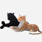 Игрушка пантера реалистичные мягкие животные, Черная пантера, плюшевая Реалистичная леопардовая мягкая кукла, подарок для детей, 30-90 см