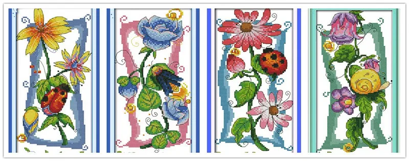 Набор для вышивки крестиком звук цветов 4 вида|cross stitch kits|stitching kit cross stitchcross dmc |