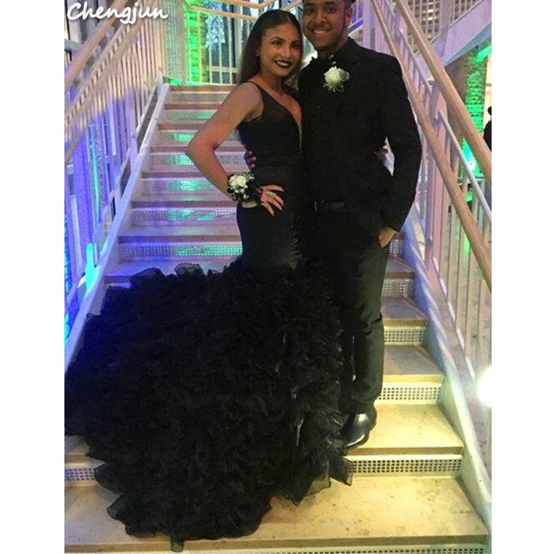 Оптовая продажа чёрное готическое Клубное вечернее платье Chengjun в стиле хиппи с