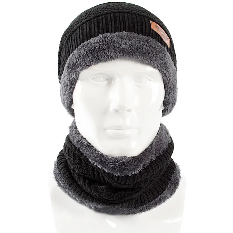 Зимние мужские шапки бини Skullies вязаные мужская шапка маска теплые зимние