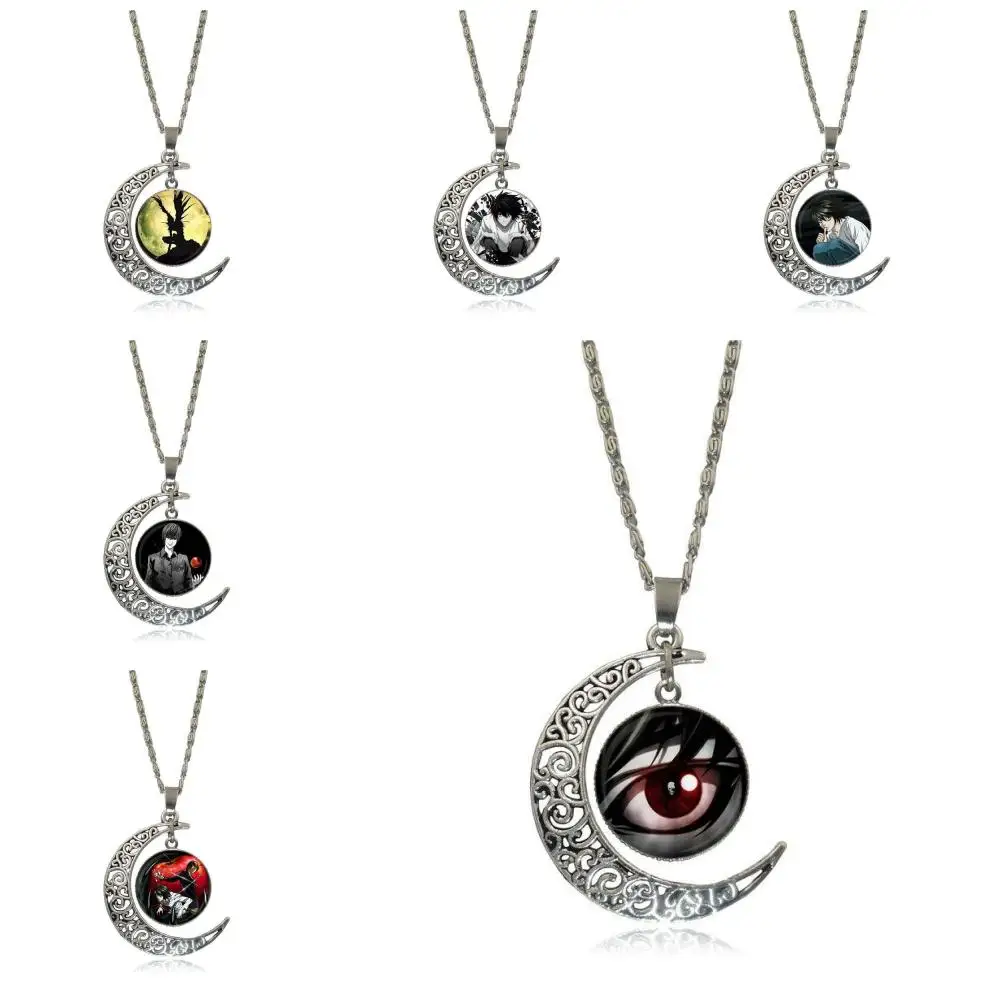 EJ глазури для женское колье чокер Death Note L серебро Цвет кабошоны разрисованные