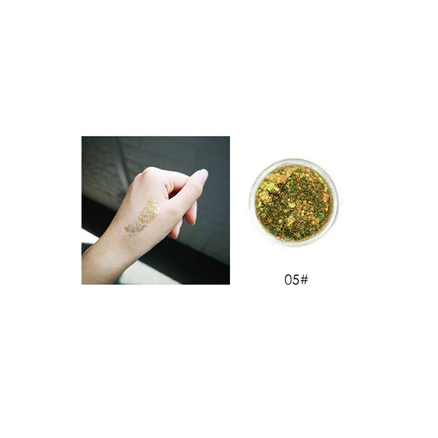 05 Flowing Gold Новинка, бренд LOVE ALPHA, макияж, мерцающие блестящие тени для век, пудра, водонепроницаемые, долговечные, с блестками, розовые, золотистые, фиолетовые, Зеленые тени для век - Цвет: 05 Flowing Gold