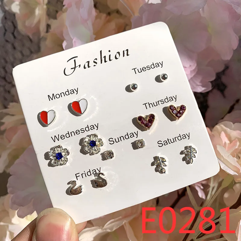 Набор серег CHENFAN в стиле дикой недели женские Комбинированные Серьги гвоздики с