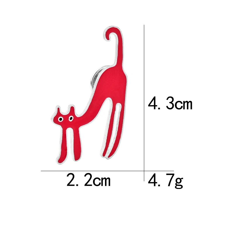 Милые синие черные красные белые заколки для кошек и броши простая эмалированная