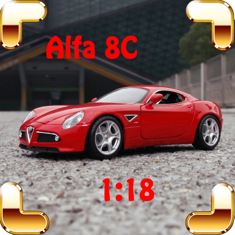 

New Year Gift Alfa 8C 1/18 Model Metal Vehicle Collection Toys Static Diecast For Men Fans Present Luxury Package Simualtion Toy
