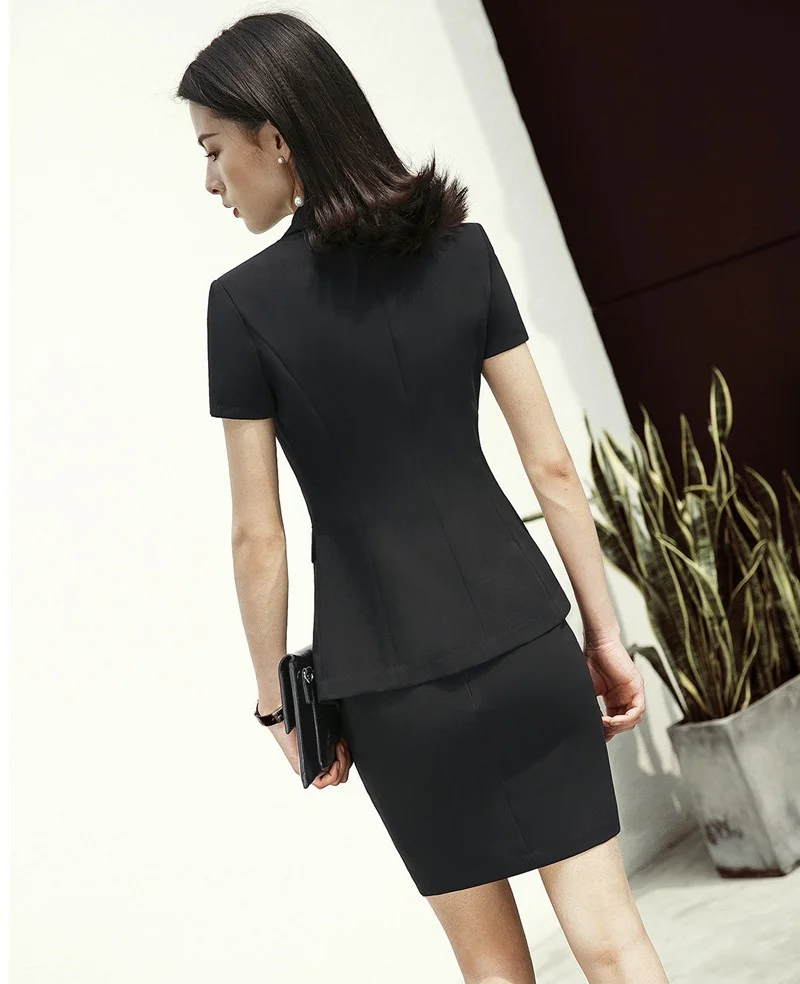 Женские деловые костюмы из 2 предметов элегантный комплект блейзера и юбки в