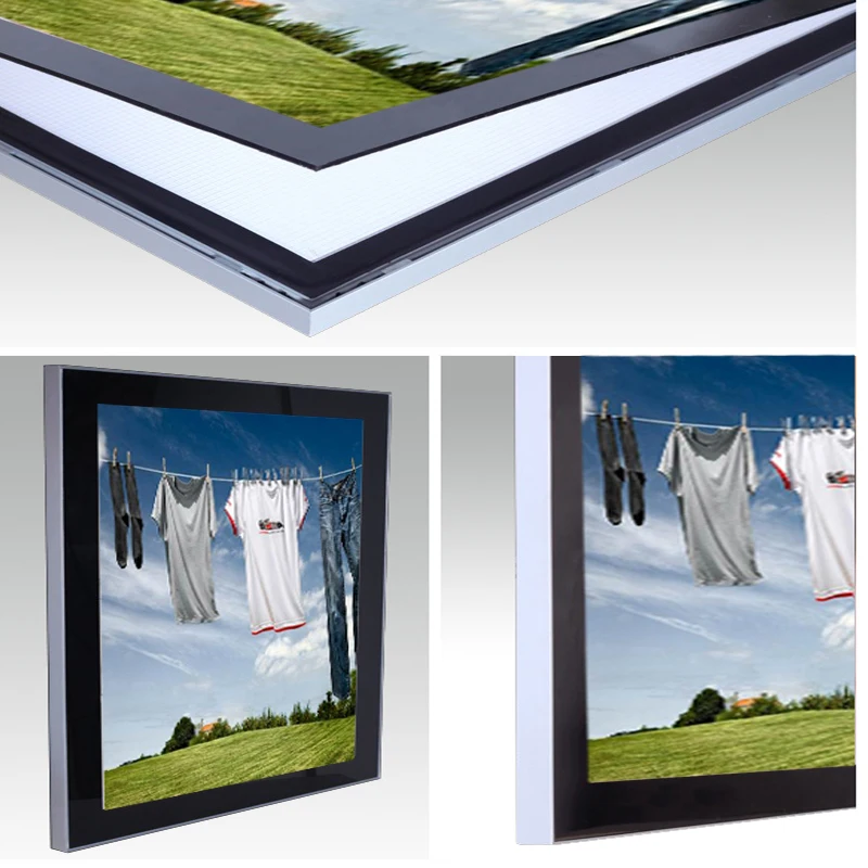 Ультратонкая алюминиевая магнитная рамка 40x60 см светодиодный светильник карманы