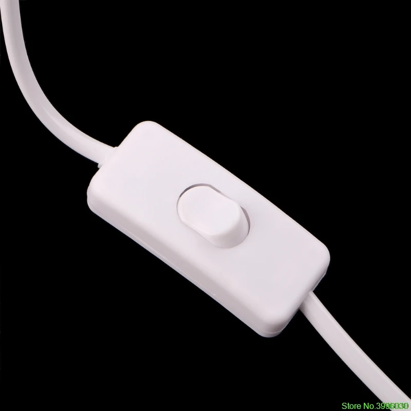1,8 м ЕС Plug Кабель белая линия с вкл/выкл кнопка питания шнур для светодиодный лампы