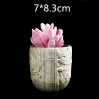 creative round bamboo planter mould for concrete diy cement silicone flowerpot mold