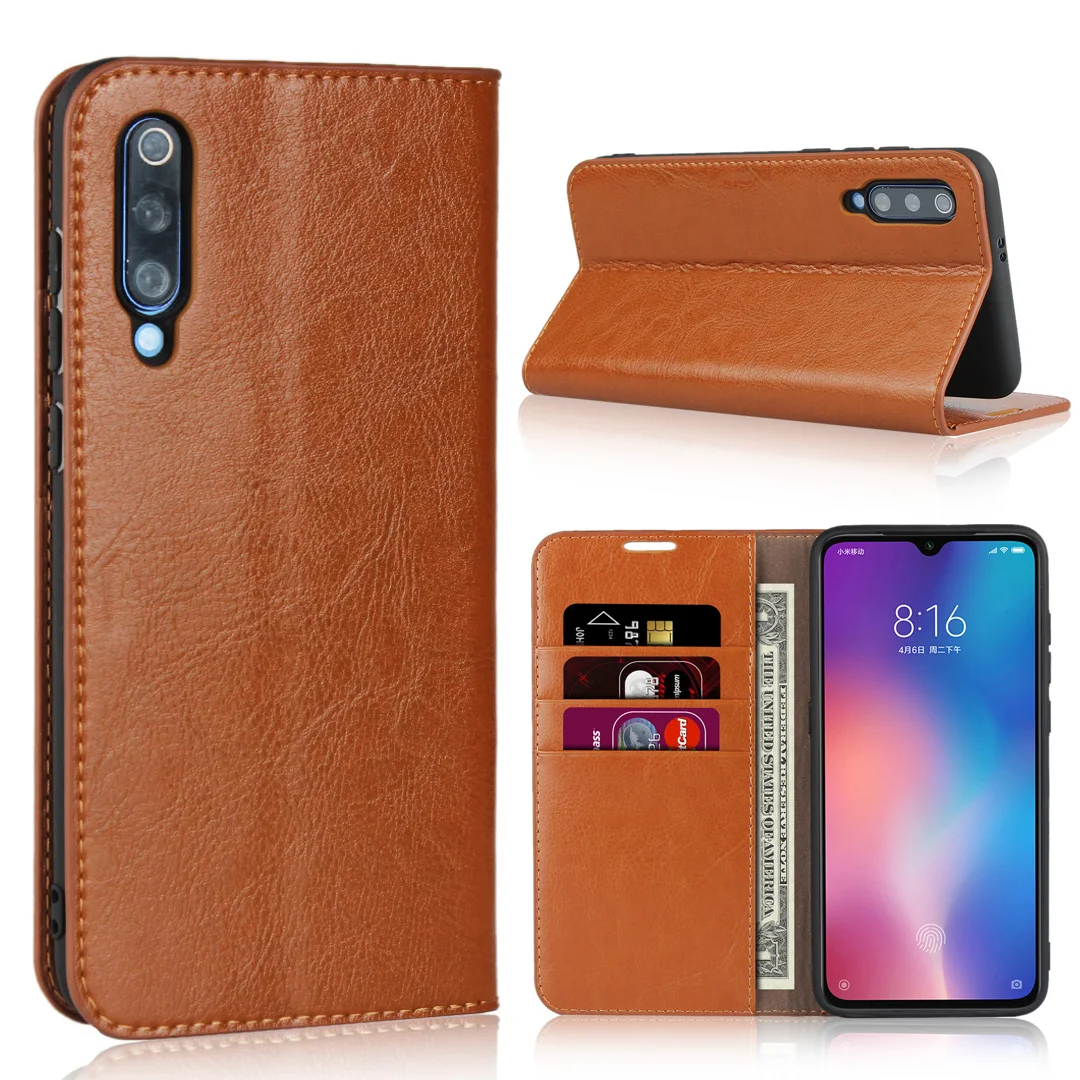 Luckbuy/Чехол-бумажник из натуральной кожи в деловом стиле для телефона Xiaomi mi 9 mi 9 SE mi 8 mi 8 SE, тонкий Чехол-книжка mi 9 SE