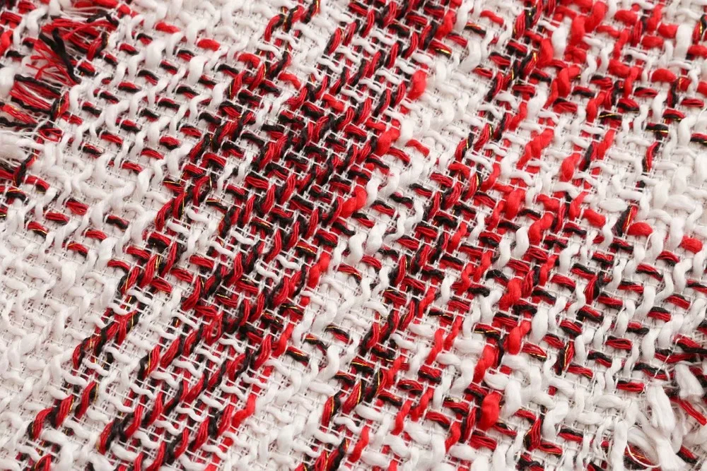 Весна и осень новая мода ювелирные изделия инкрустация Twill твидовый пиджак Европа и Америка Женский Дикий длинный рукав Блейзер AL190316