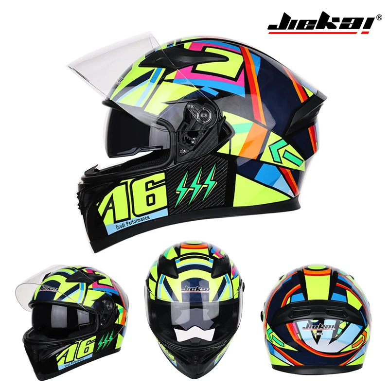 Full Face Motorcycle Helmet 2 Windshield Quick Release Lens Safe Casco Casque Motorbike Racing DOT Approved | Автомобили и
