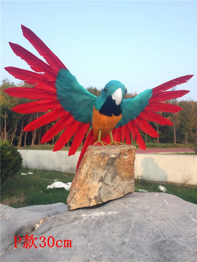 Креативная модель hello parrot bird около 30x45 см полиэтилен и красивые перышки украшение