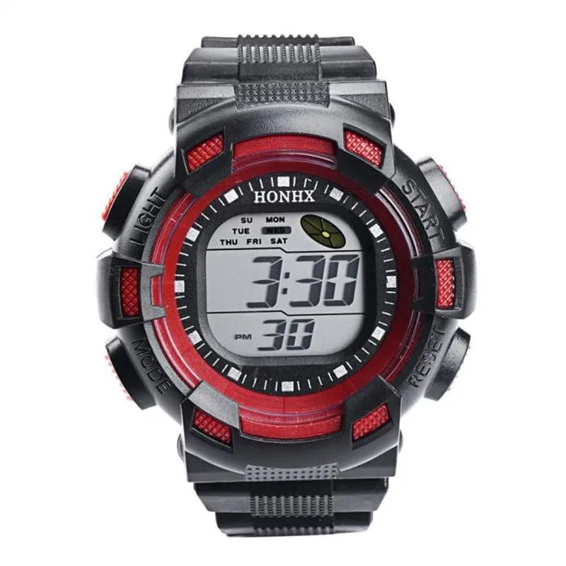 Fashion men's watch LED Digital Watch Alarm Date Rubber Waterproof Military Sport Wristwatchsaat erkekler Clock men | Наручные часы