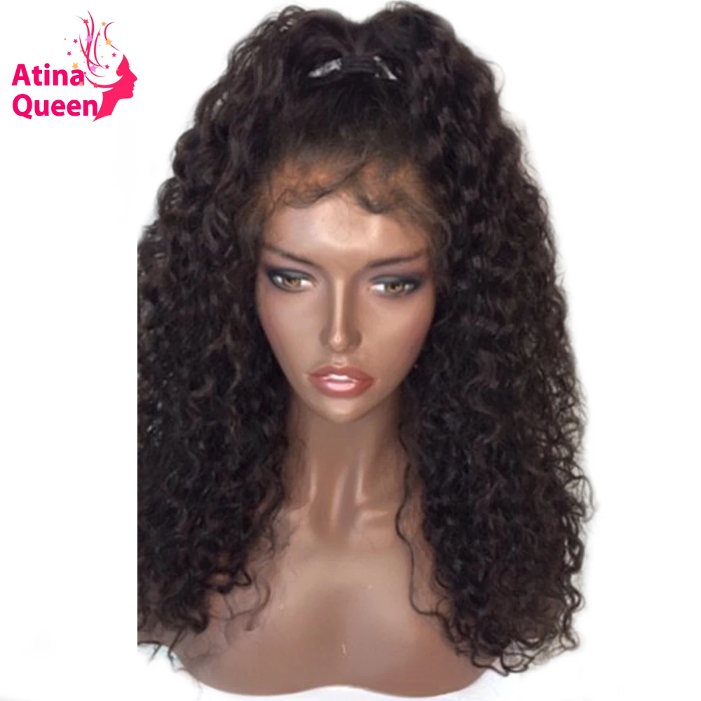 Atina Queen Hair Products Glueless полные парики шнурка для женщин волна воды Remy человеческих