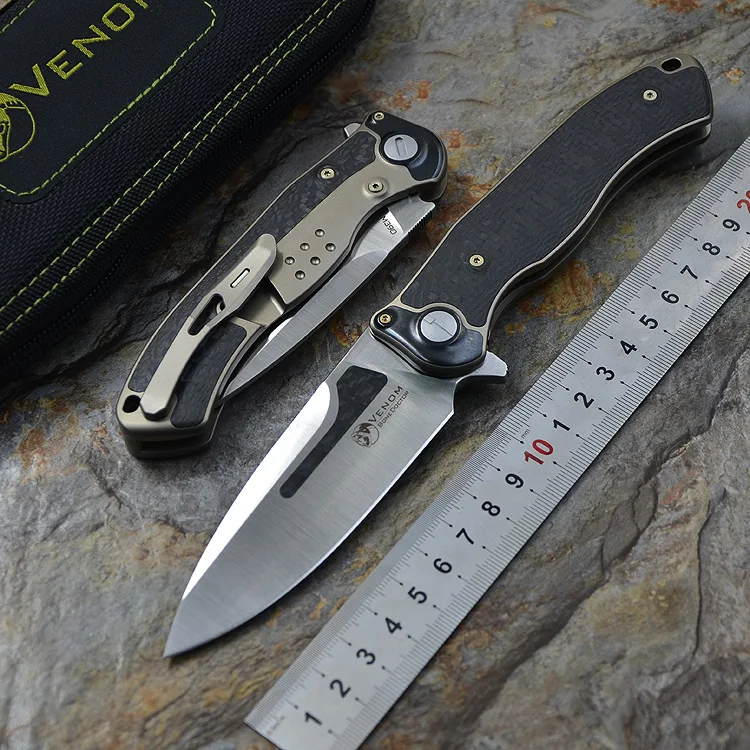 VENOM BONE DOCTOR M390 Титан CF Флиппер складной нож для кемпинга охоты выживания карманные кухонные ножи для фруктов EDC инструменты