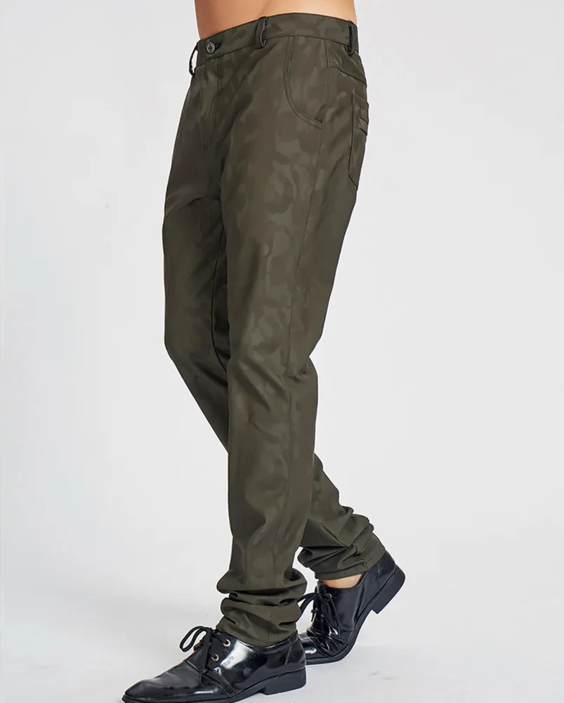 Мужские камуфляжные штаны шаровары из искусственной кожи готический панк