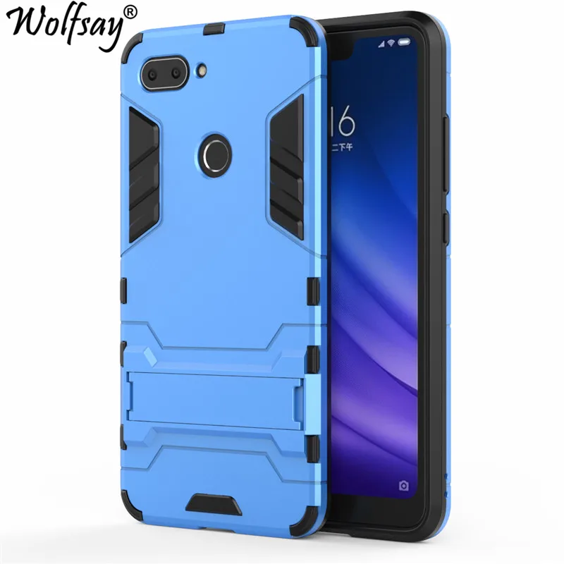 Чехол Wolfsay для Xiaomi Mi 8 Lite тонкий ПК + мягкая резиновая броня чехол телефона Fundas Mi8x |