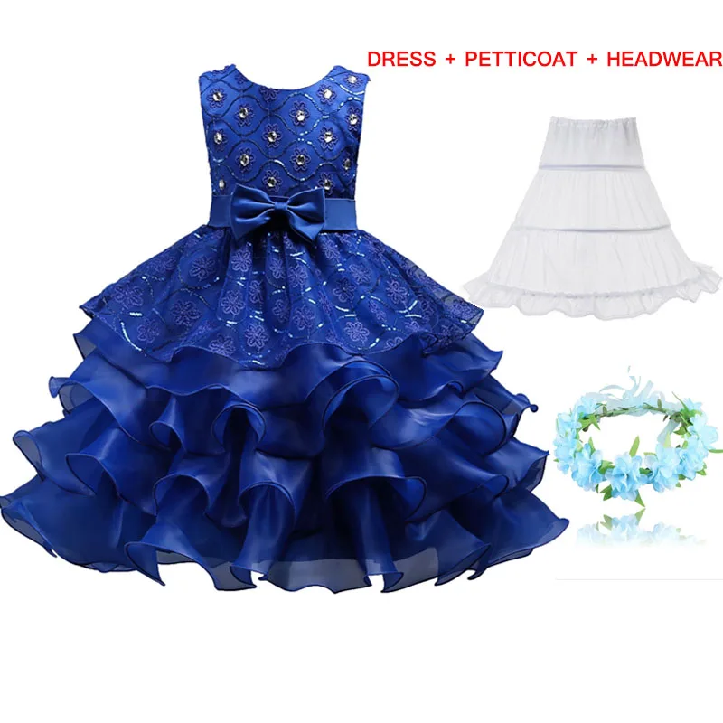 Children's Girls Dress Princess Brithday Party Wedding Flower Girl Bow Child Puff Christmas Costume 2019 | Детская одежда и