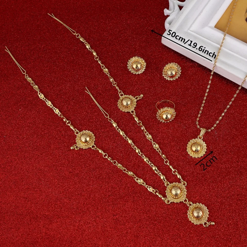 Комплекты ювелирных изделий из эфиопской кожи золотого цвета цепочка украшение