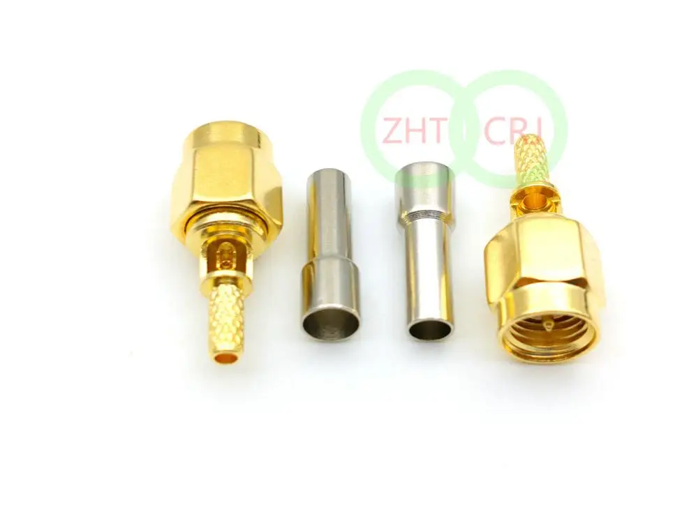 100 шт. Позолоченные разъемы SMA RG174 RG316 LMR100 кабель RF|connector crimp|connectors goldconnector 10 |