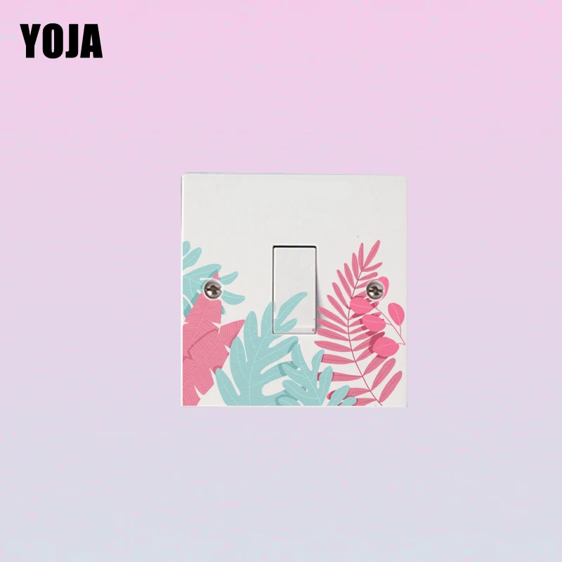 Художественные наклейки YOJA с переключателем розовых зеленых листьев цветов