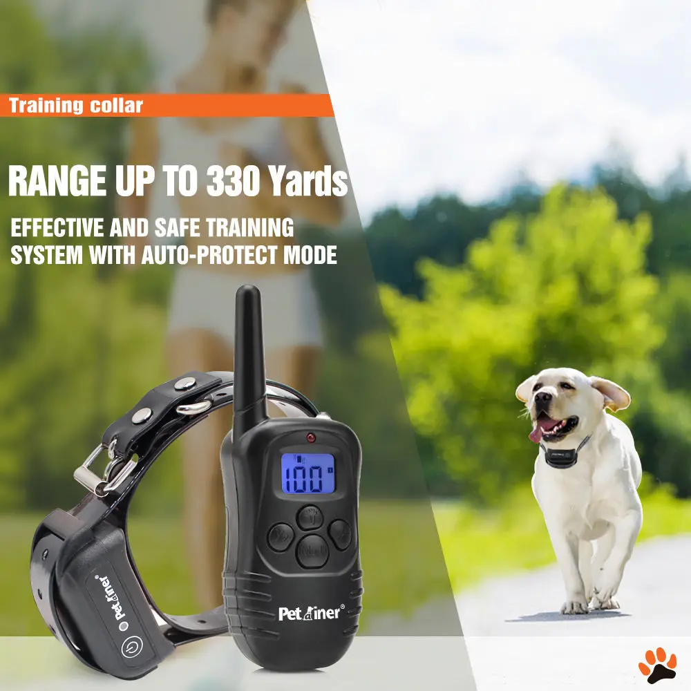 Petourer PET998DB водонепроницаемый перезаряжаемый ошейник для собак с дистанционным управлением, ошейник для дрессировки собак всех размеров
