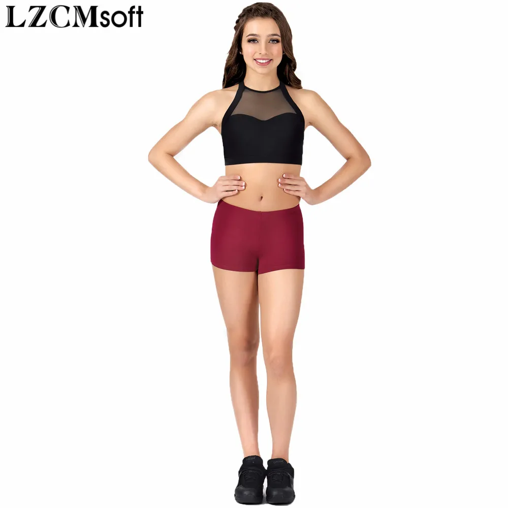 Red Wine Lzcmsoft женский, черный низкая талия производительность Трусики для женщин Балетные костюмы Штаны и юбки для танцев блестящий нейлон, лайкра трусики команды этап Нижнее Бельё для девочек Шорты для женщин - Цвет: Red Wine