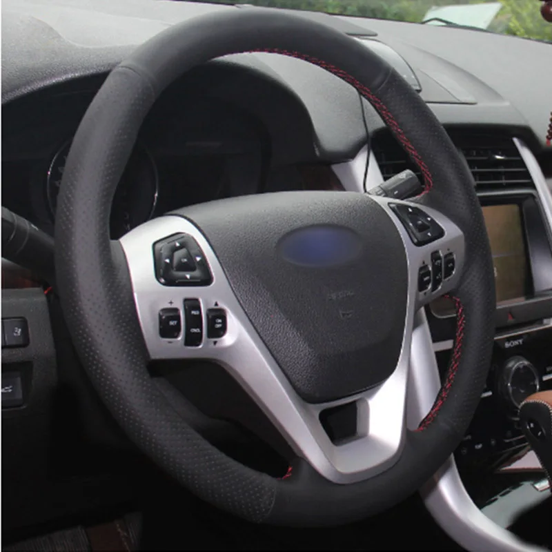 Кожаный чехол для руля Ford Explorer 2011 16 Taurus 2012 15 Edge 14|Чехлы на руль| |