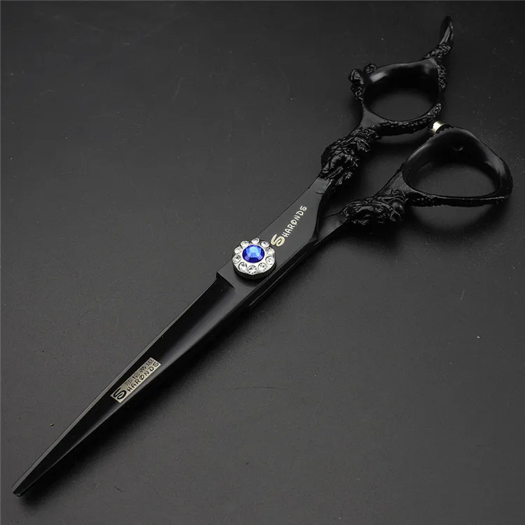6inch black cut 7 дюймов профессиональные ножницы для ухода за собаками прямые филировочные ножницы для стрижки кошек и собак для стрижки волос инструмент для стрижки собак - Цвет: 6inch black cut