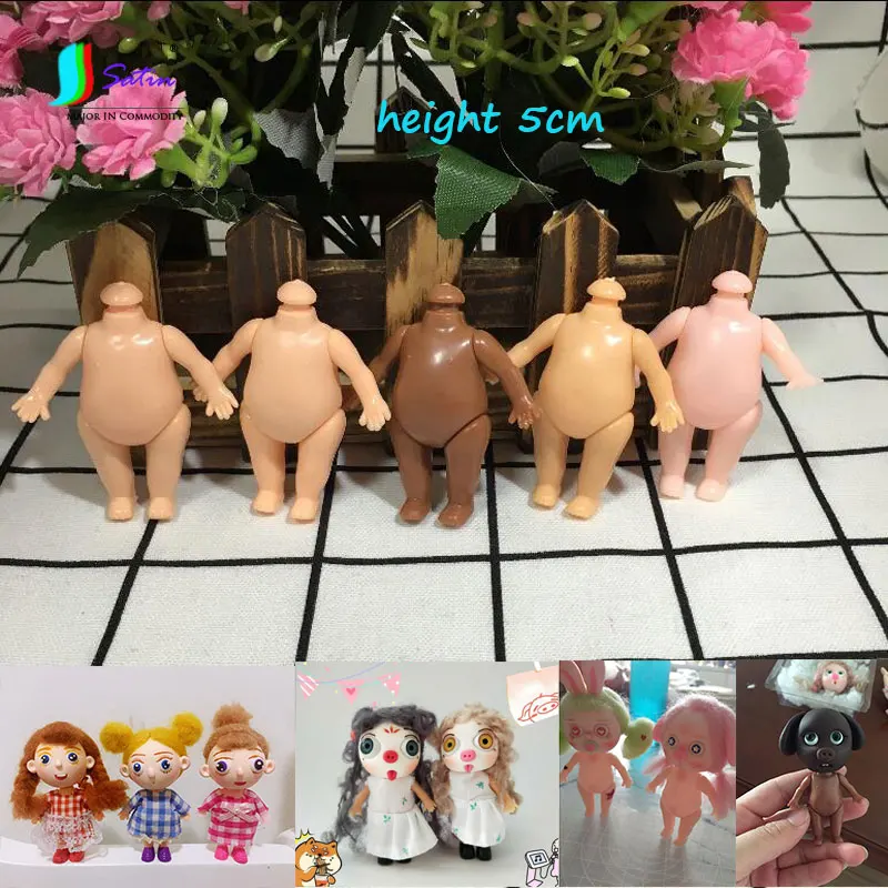30 шт. высота 5 см голый розовый, кофе, красный коричневый жир кукла Ddung тело, DIY кукла материал мягкая игрушка тело S0675L