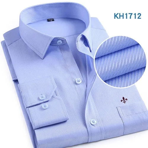 kh1712XBLUE Dudalina Camisa мужские рубашки с длинным рукавом мужская рубашка брендовая одежда умный Повседневный тонкий крой Camisa Social Masculina Chemise Homme - Цвет: kh1712XBLUE