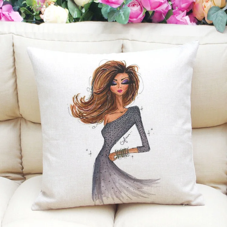 3D цифровая печать индивидуальные хлопковые льняные подушки из ворсистой ткани