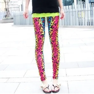 Бесплатная доставка женские модные стильные леггинсы сексуальные неоновые