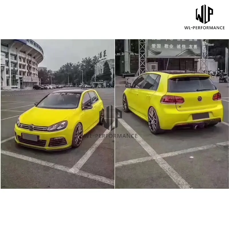 Golf 6 R20 PP Неокрашенный набор внешних комплектующих к автомобилю переднего бампера для заднего бампера боковые юбки выхлопные для Volkswagen VW Golf 6 MK6 R20
