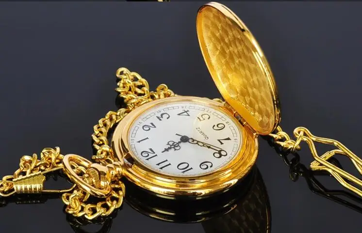 

Vintage Black Gold Silver Fashion quartz Modern hours men antique FOB chain pocket watches gift PB888