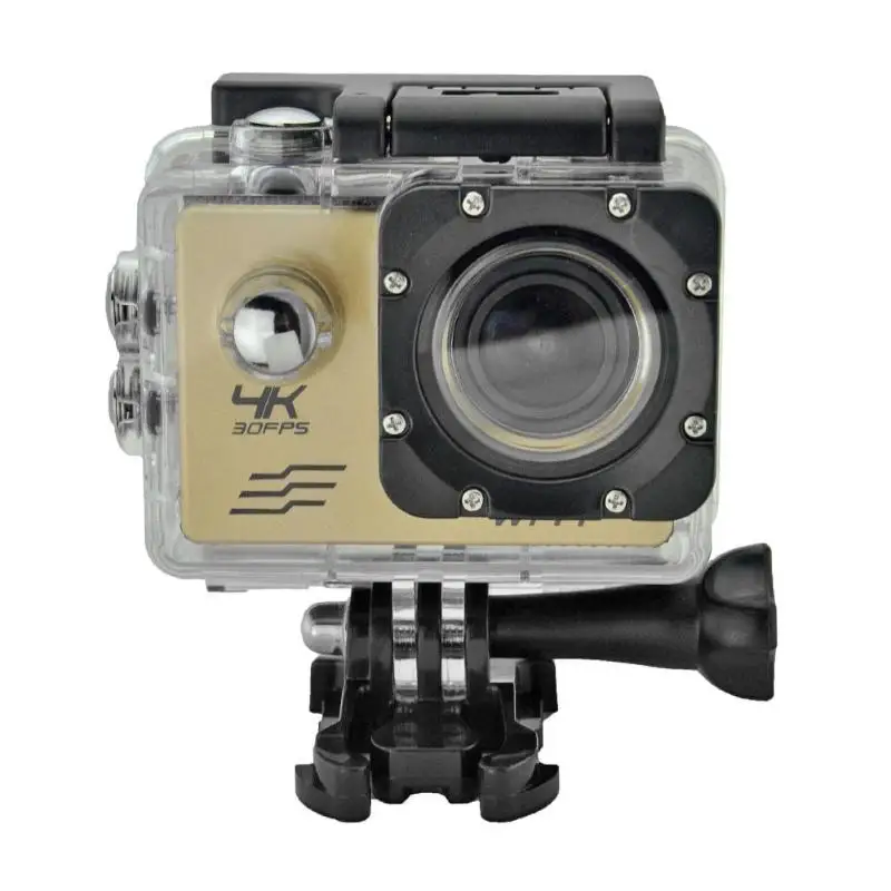 Золотой 30 М Подводная экшн-камера wifi 1080 P 4 K 16MP 4X Zoom шлем дайвинг водонепроницаемый DV Спортивная камера с пультом дистанционного управления/Шлем база - Цвет: Золотой