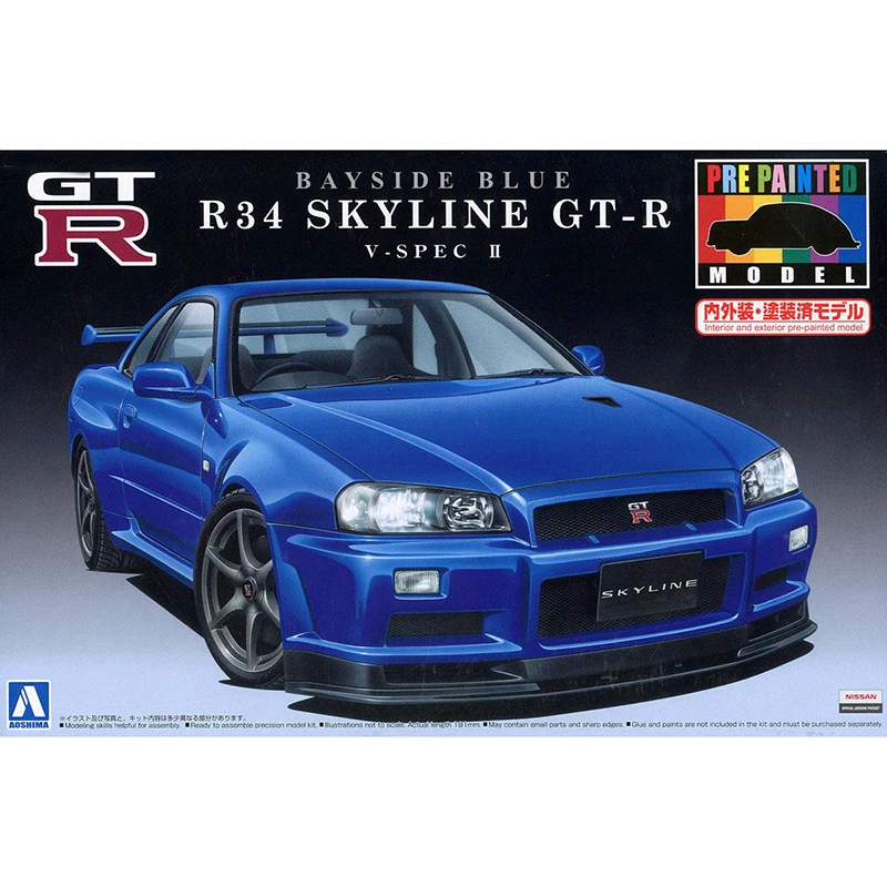 1/24 AOSHIMA 00859 GT R R34 SKYLINE V SPEC II модель хобби|Наборы для сборки моделей| |